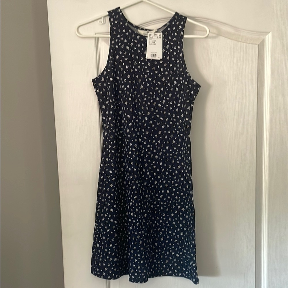 Navy Blue Floral Dress